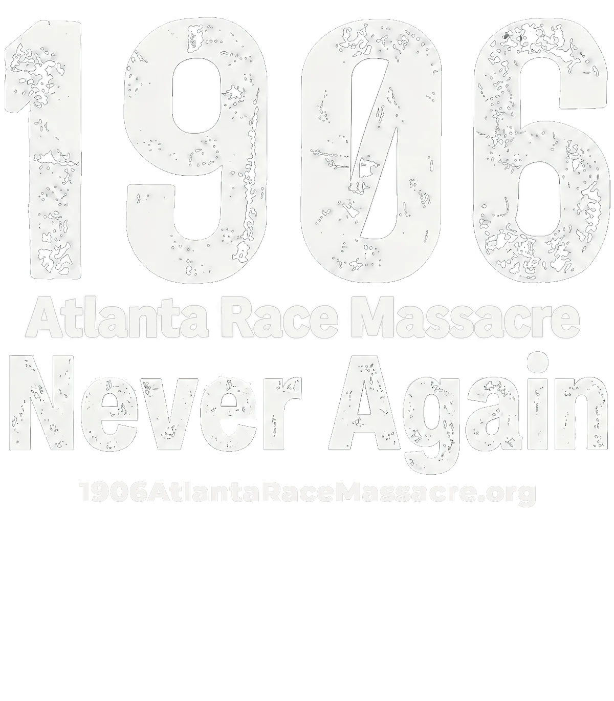 1906 Never Again (White Print) print art, up close