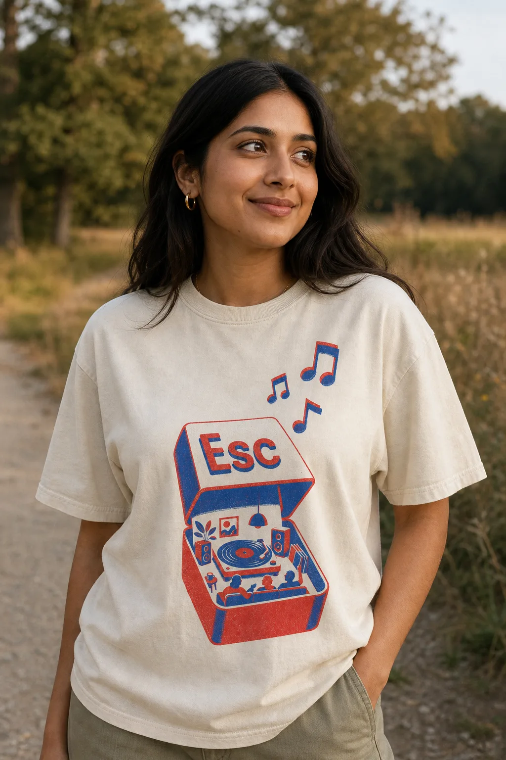 Esc shirt worn outdoors