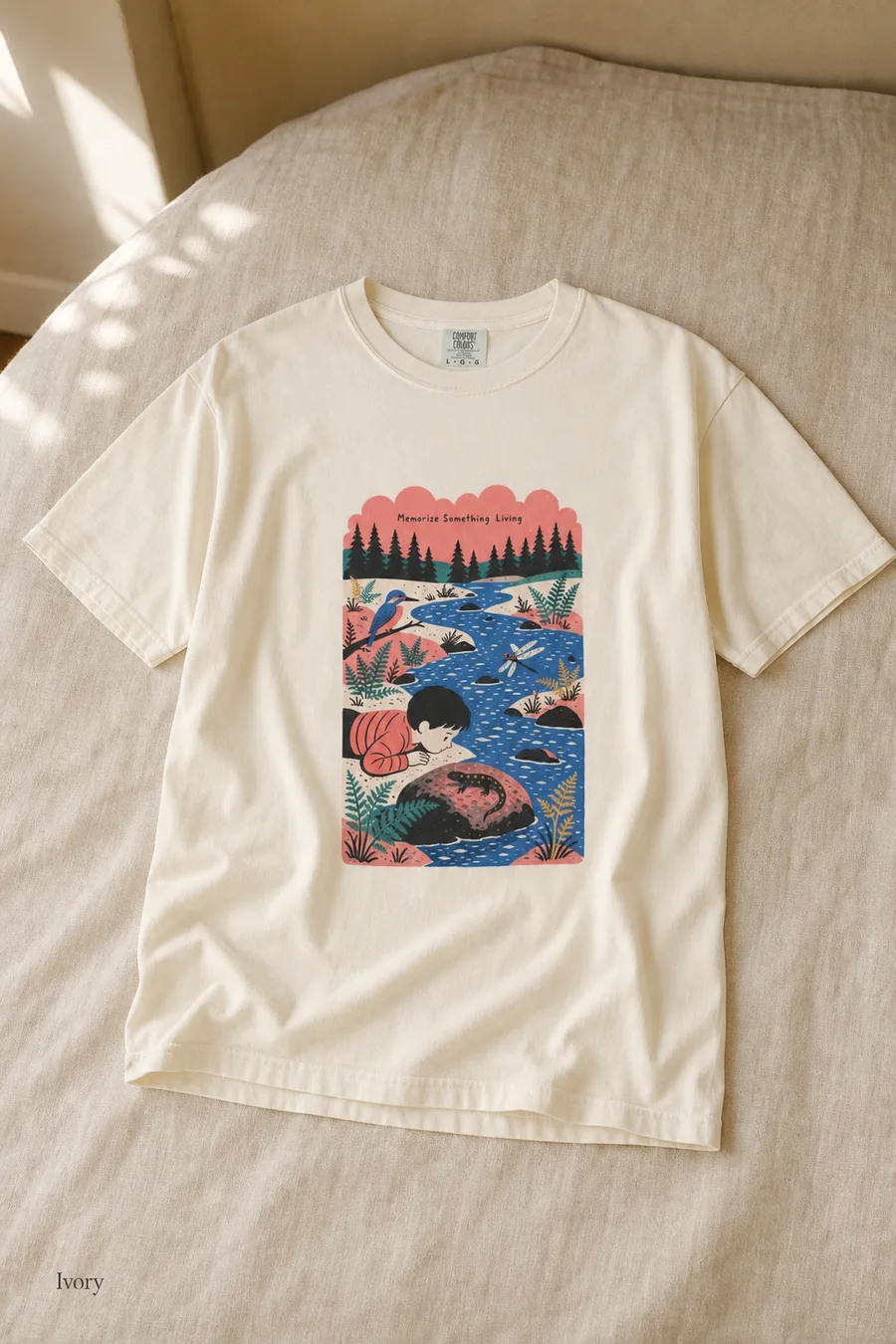 Memorize Something Living tee in Ivory