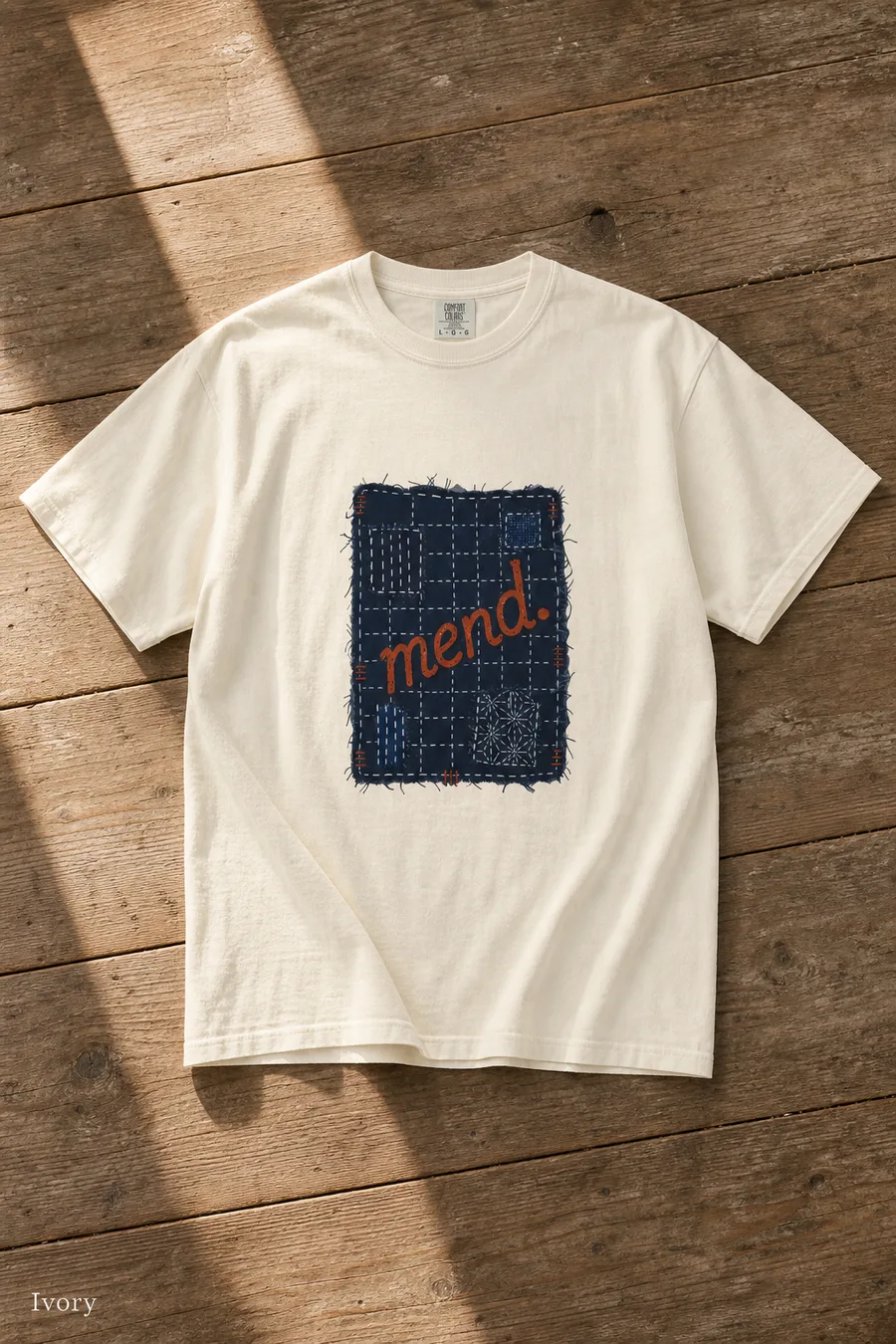 Mend (Patch) tee in Ivory