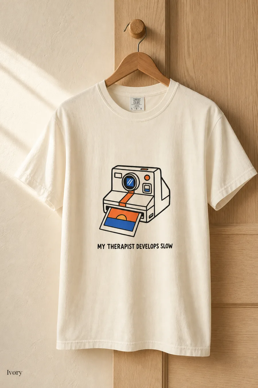 My Therapist Develops Slow tee in Ivory