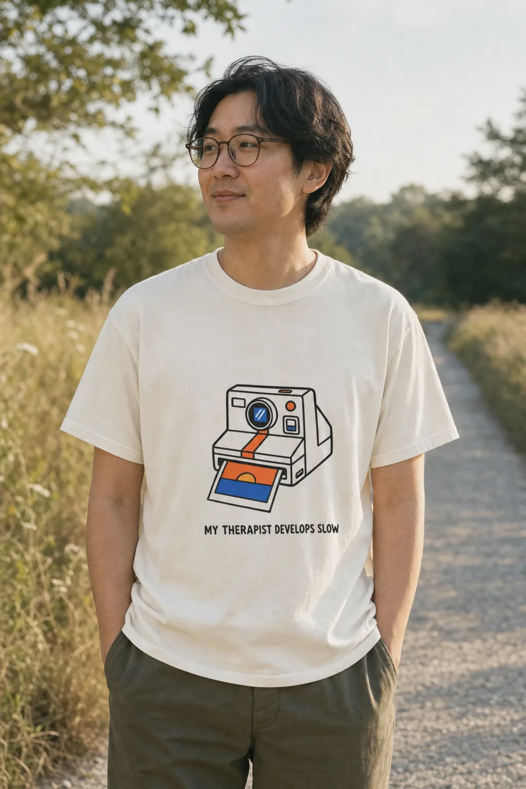 My Therapist Develops Slow shirt worn outdoors