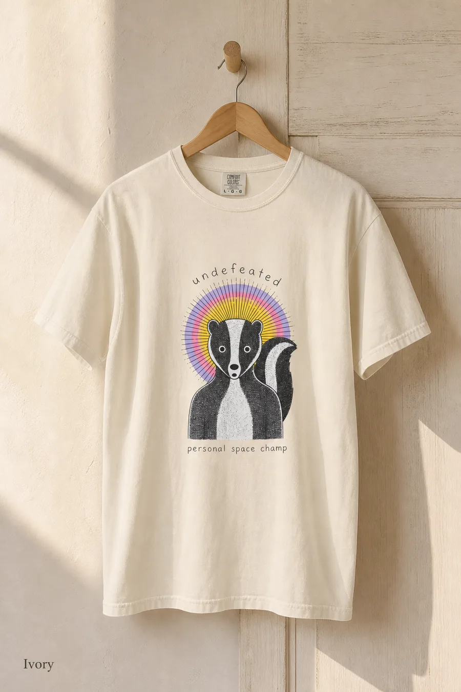 Personal Space Champ tee in Ivory