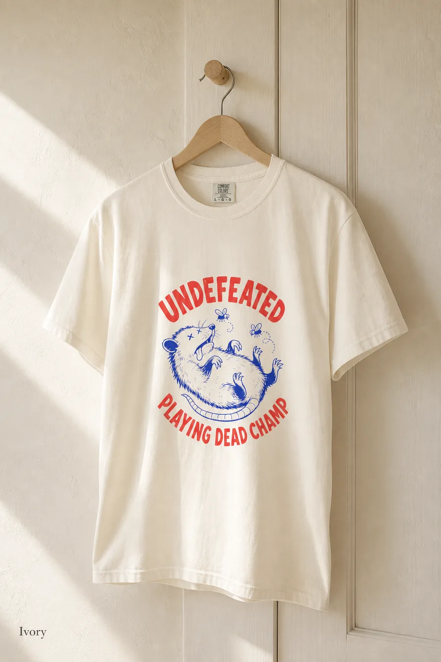 Playing Dead Champ tee in Ivory